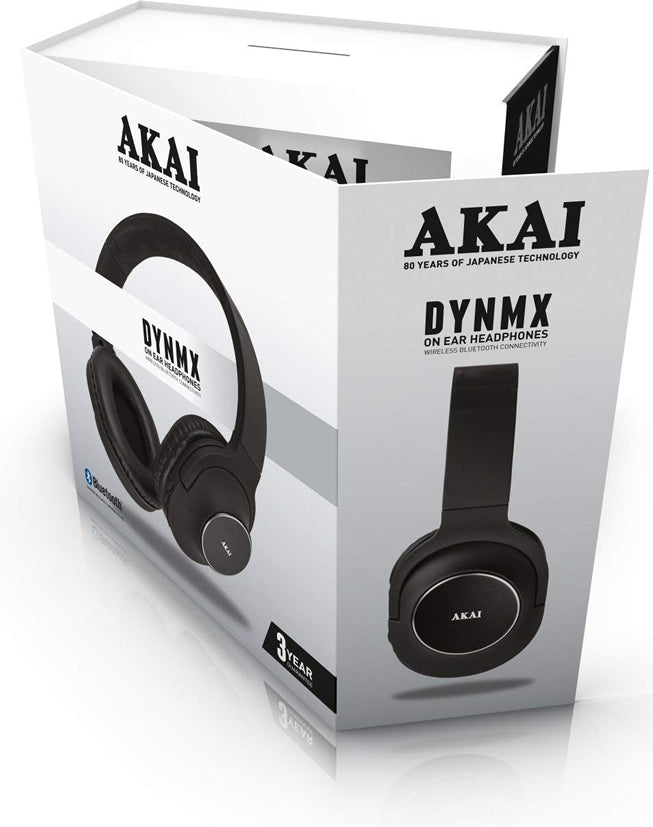 Akai A58069JB DYNMX On-Ear Bluetooth Wireless Headphones with Built-in Mic - Perfect for Travel, Workouts & Commuting