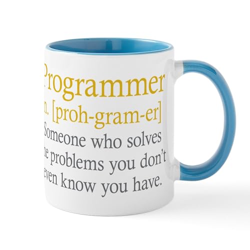 White/Blue Inside - Programmer Definition Mugs