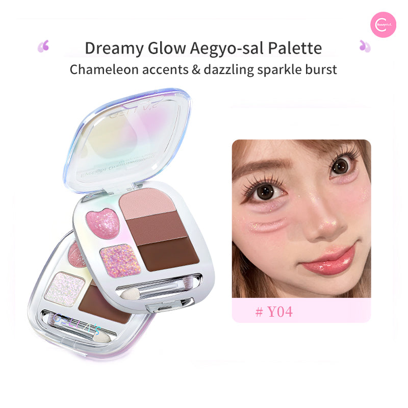GELLA’S Dreamy Aegyo Sal Palette - Korean Under Eye Blush & Highlighter for Natural Makeup Look | Perfect for Daily Wear, Party & K-Beauty Enthusiasts