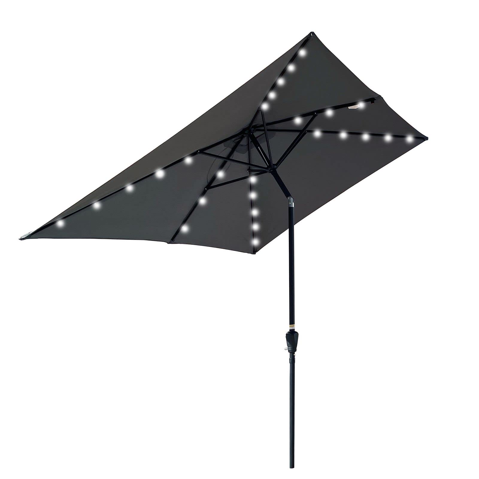 Windproof Solar Offset Patio Umbrella with LED Lights - Rustproof Outdoor Market Umbrella for Table, Garden, Deck & Poolside - Perfect for Shade, Relaxation & Outdoor Dining