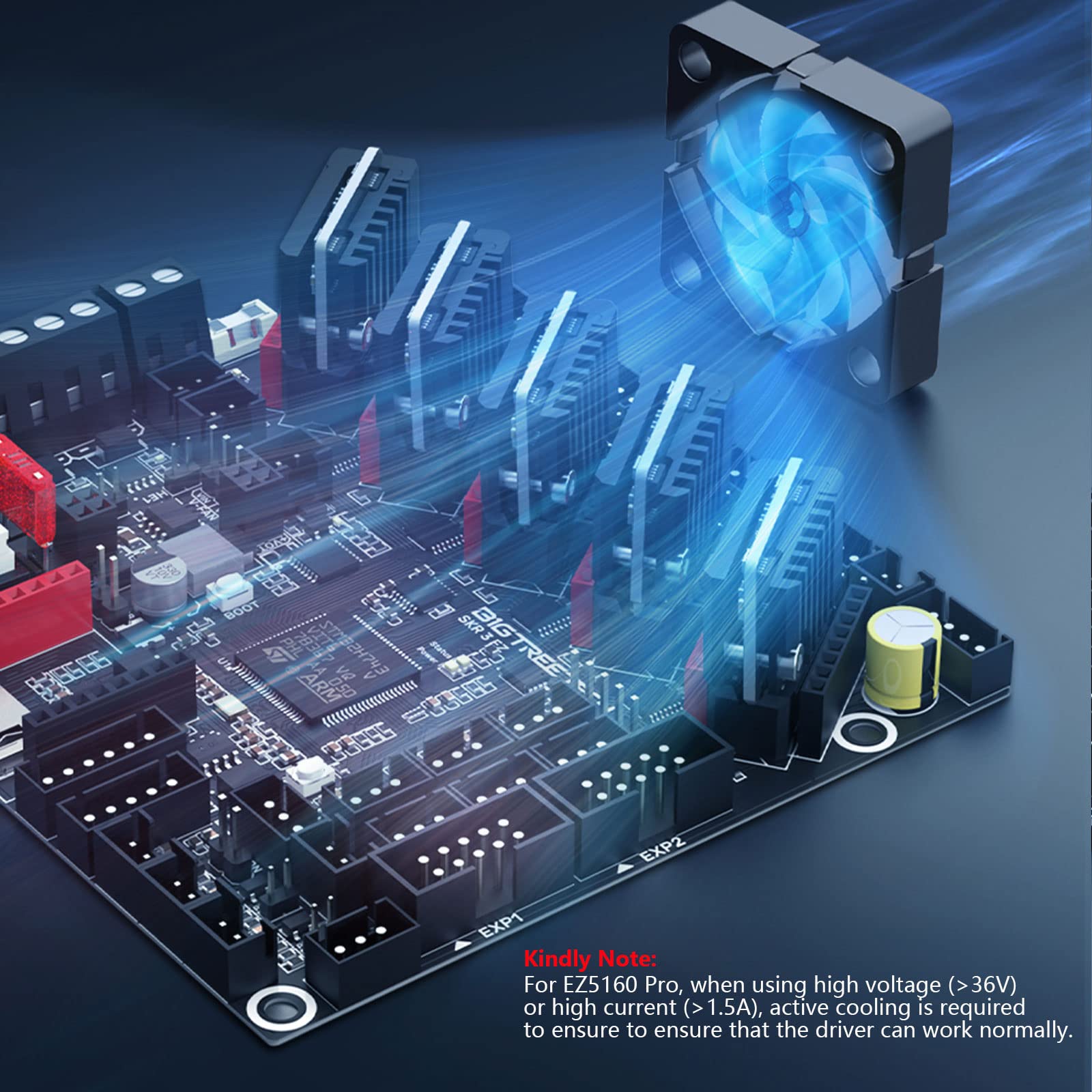 BIGTREETECH SKR 3 EZ 32-bit Silent Control Board with 5PCS EZ2209 Stepper Drivers - Upgraded DIY Solution for FDM 3D Printers, Compatible with TFT Touch Screens & EZ5160/EZ2130 Drivers - Perfect for Quiet 3D Printing, CNC Machines, and Maker Projects
