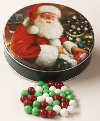 Scott's Cakes Christmas Chocolate Dutch Mints in Mini Santa Tin - Holiday Gift, Party Favors & Stocking Stuffers for Christmas Celebrations