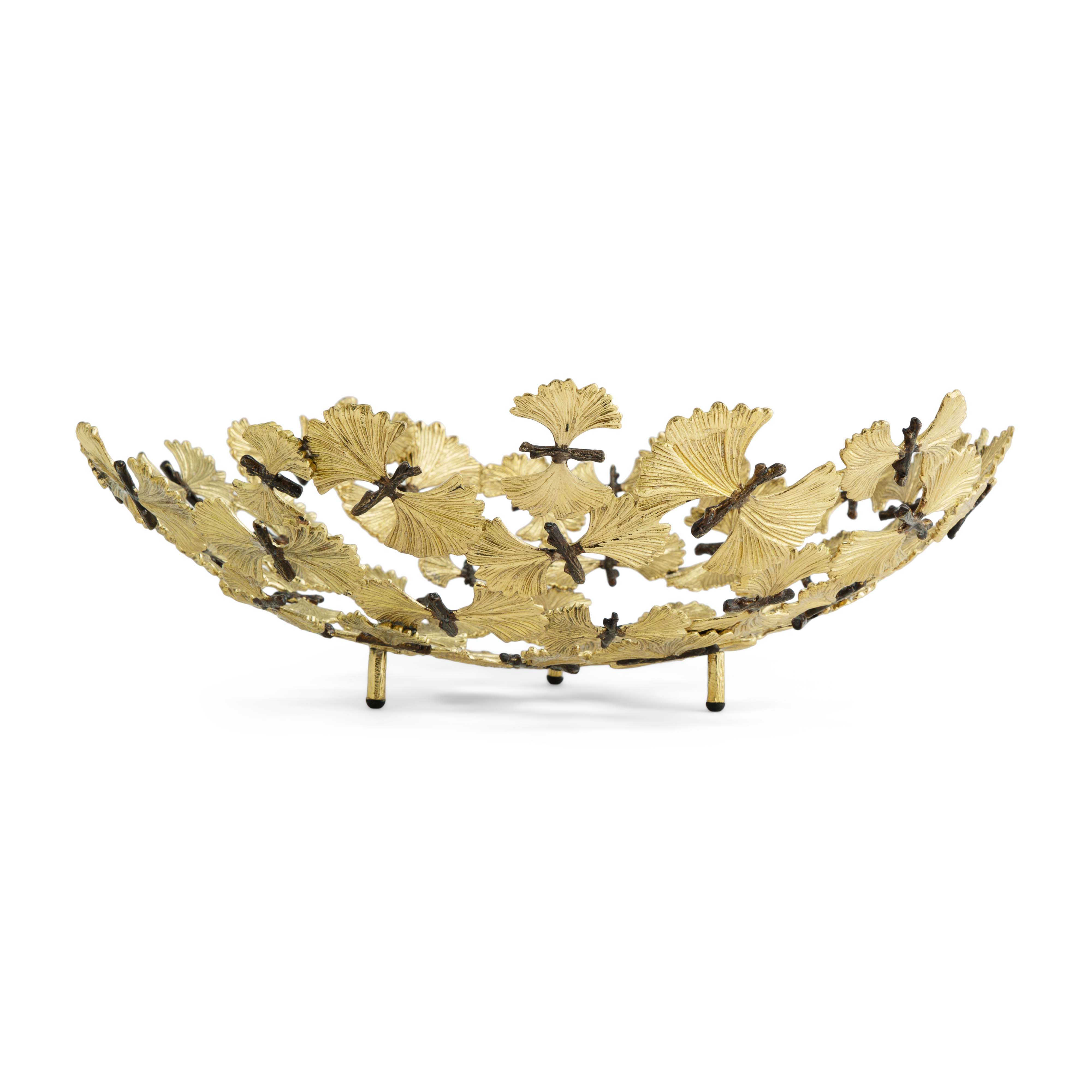 Elegant Butterfly Ginkgo Leaf Ceramic Centerpiece Bowl - Handcrafted Decorative Serving Dish for Dining Table, Wedding, Party Decor & Home Decor