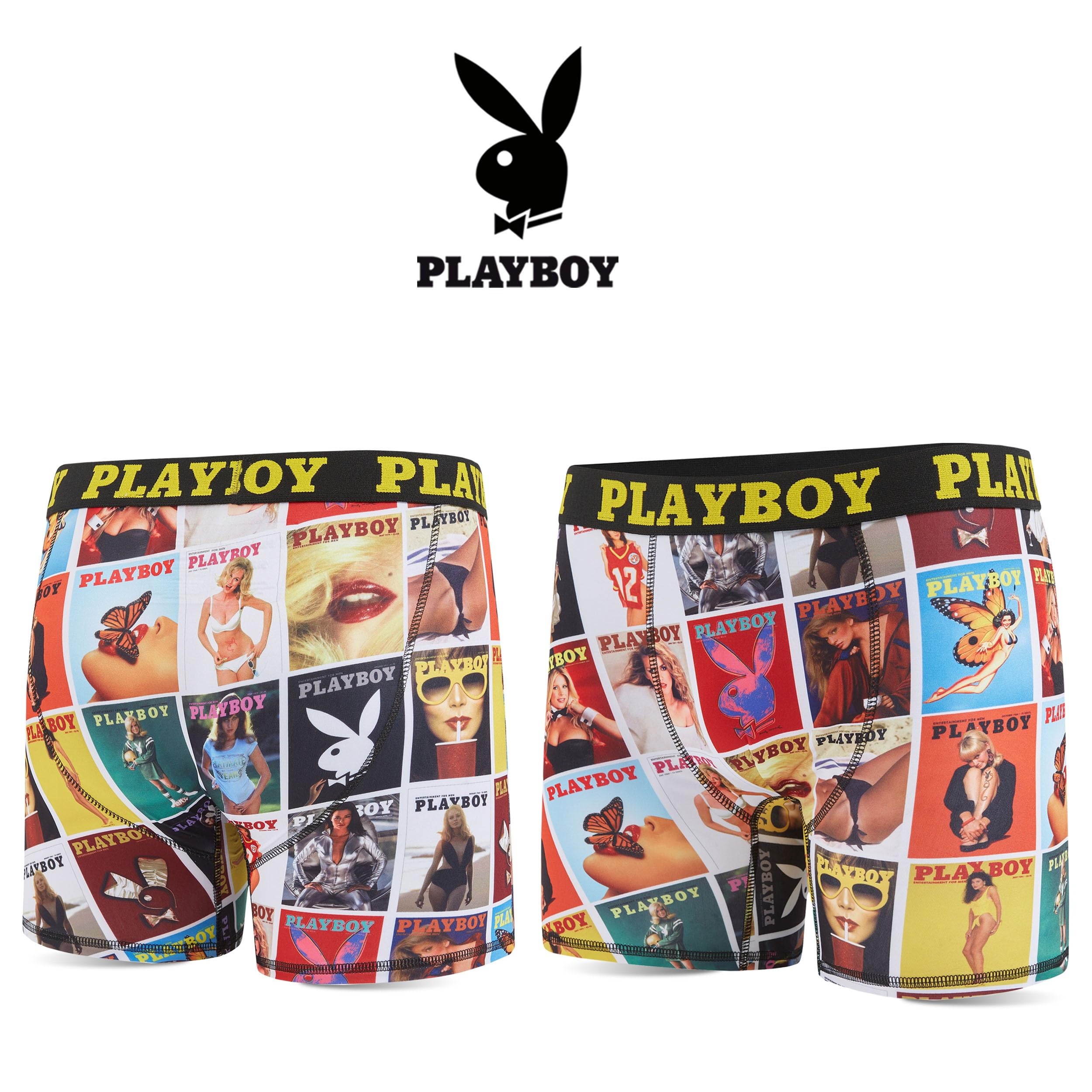 Playboy Men's Underwear - Comfortable Cotton Boxer Briefs for Men, Funny Novelty Gift for Boyfriend/Husband - Perfect for Casual Wear, Lounge & Gifts