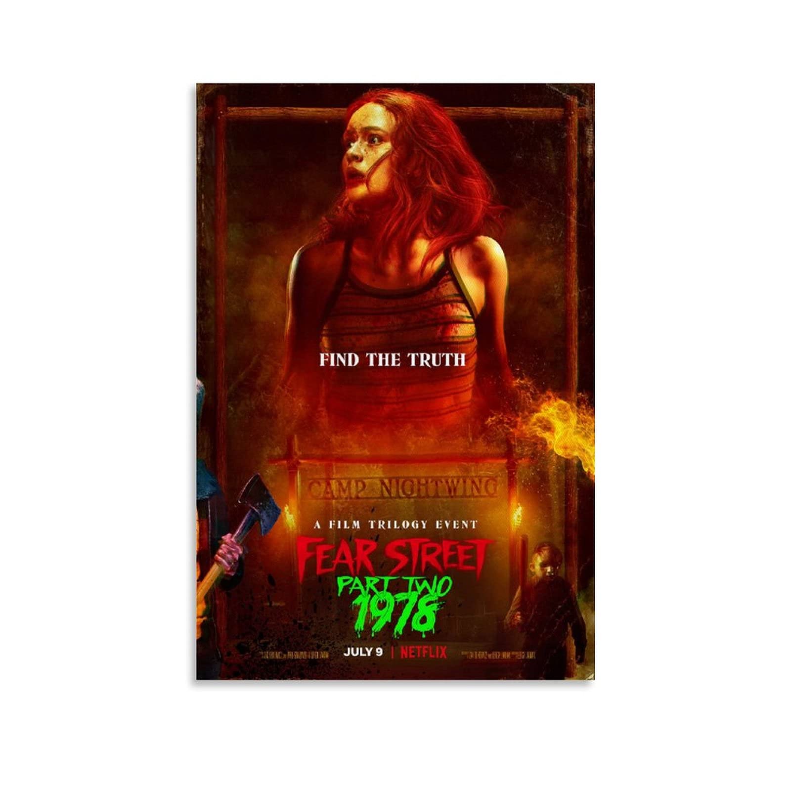 Fear Street 1978 Vintage Movie Poster Canvas Wall Art - 24x36 Inch (60x90cm) Retro Horror Film Decor for Living Room, Bedroom & Home Theater