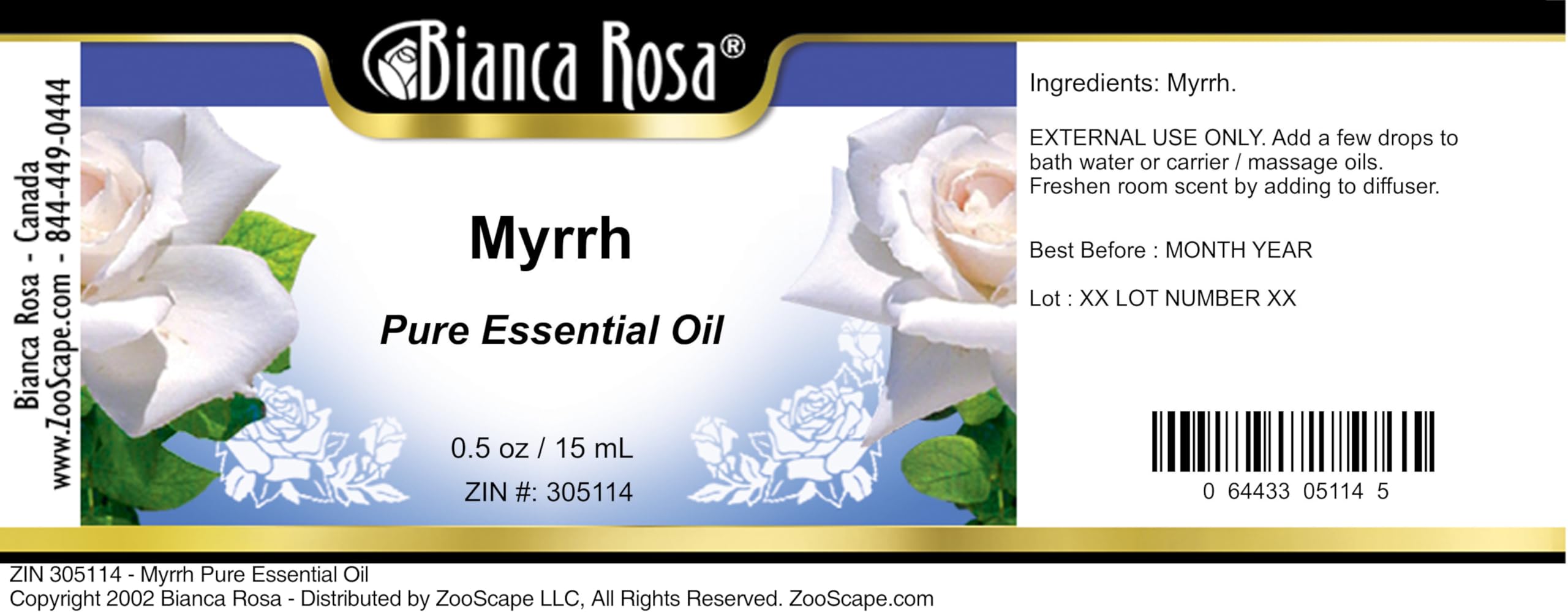 Pure Myrrh Essential Oil 0.50 oz (15ml) - 100% Natural Therapeutic Grade for Aromatherapy, Skin Care & Relaxation - ZIN: 305114 | Perfect for Diffusers, Massage & DIY Beauty Products