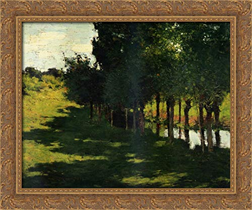 Willard Metcalf Gold Ornate Wood Framed Canvas Art 24x20 - Sunlight and Shadow Painting - Perfect for Living Room, Bedroom & Office Wall Decor