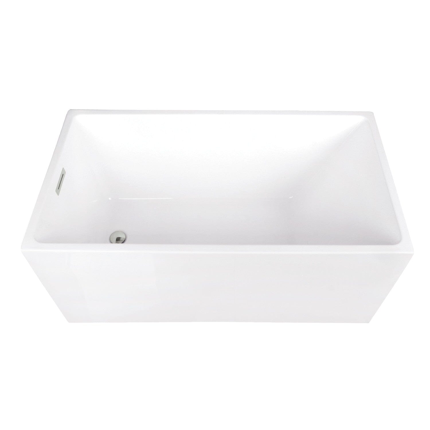 Aqua Eden 51 Inch Acrylic Rectangular Freestanding Bathtub - Double Ended Soaking Tub with Drain - Perfect for Luxury Bathrooms & Spa Retreats