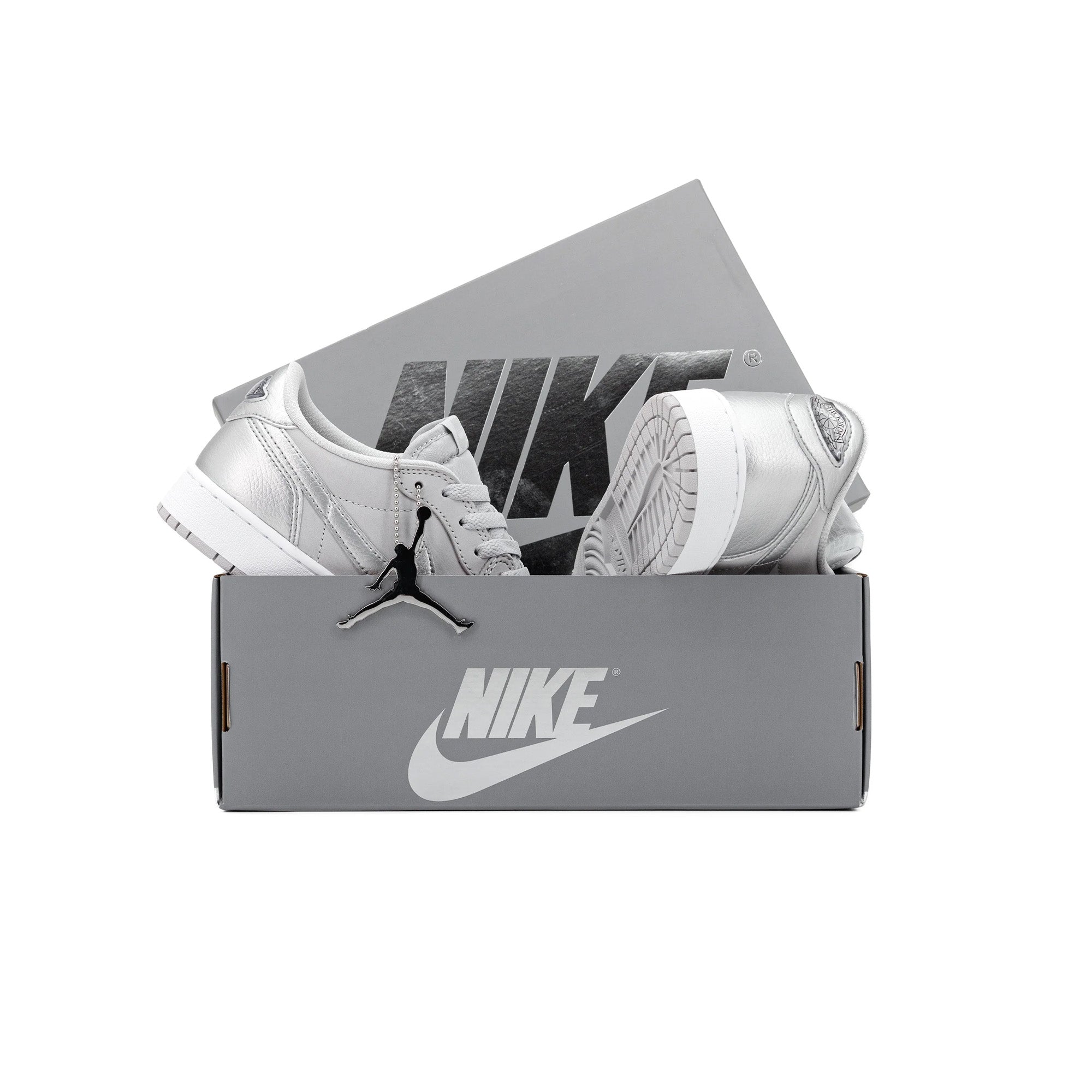 Air Jordan 1 Low OG 'Metallic Silver' GS Sneakers (2024) - Retro Basketball Shoes for Women & Girls - Perfect for Casual Wear, Street Style & Sneaker Collection