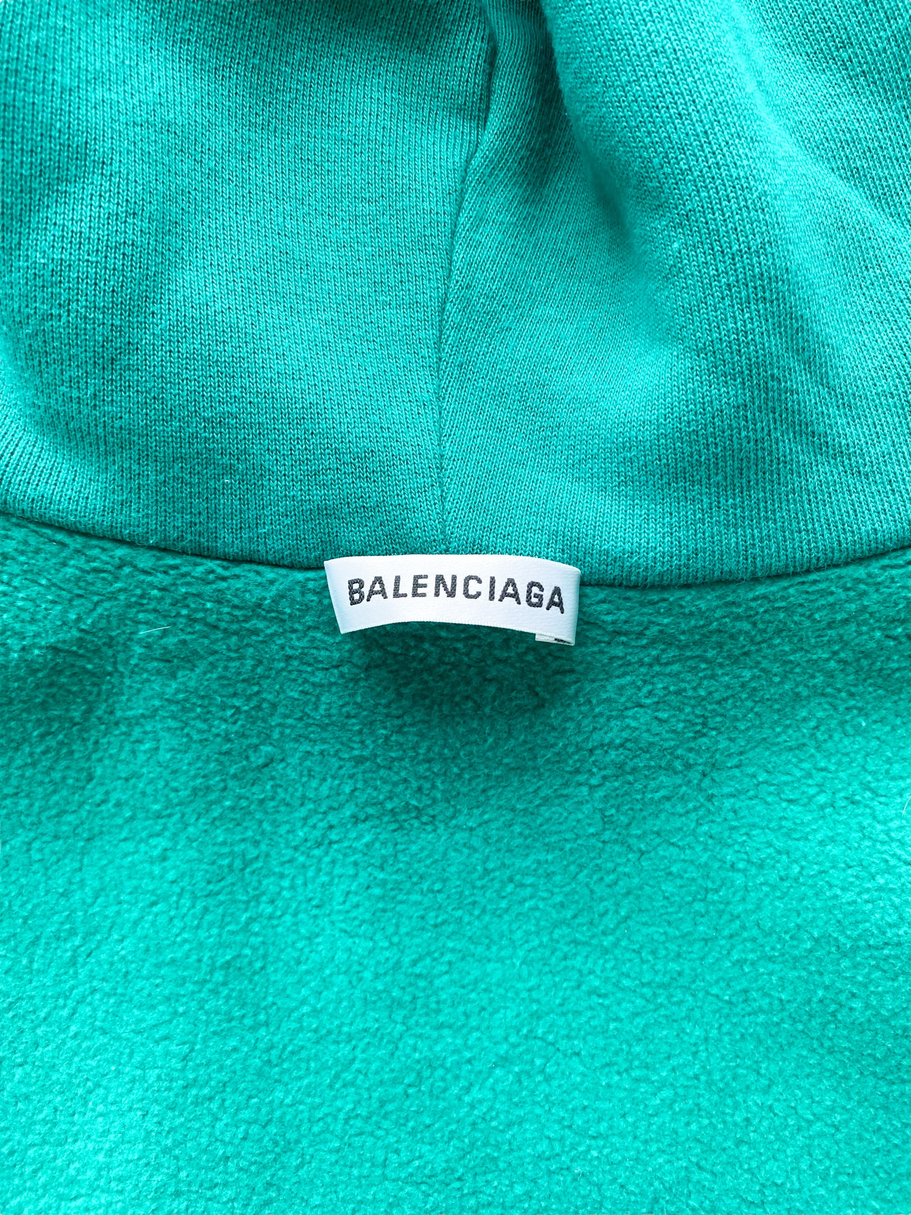 Balenciaga Teal Logo Oversized Hoodie for Men & Women | Streetwear Fashion Hooded Sweatshirt | Casual Wear & Gym Outfit