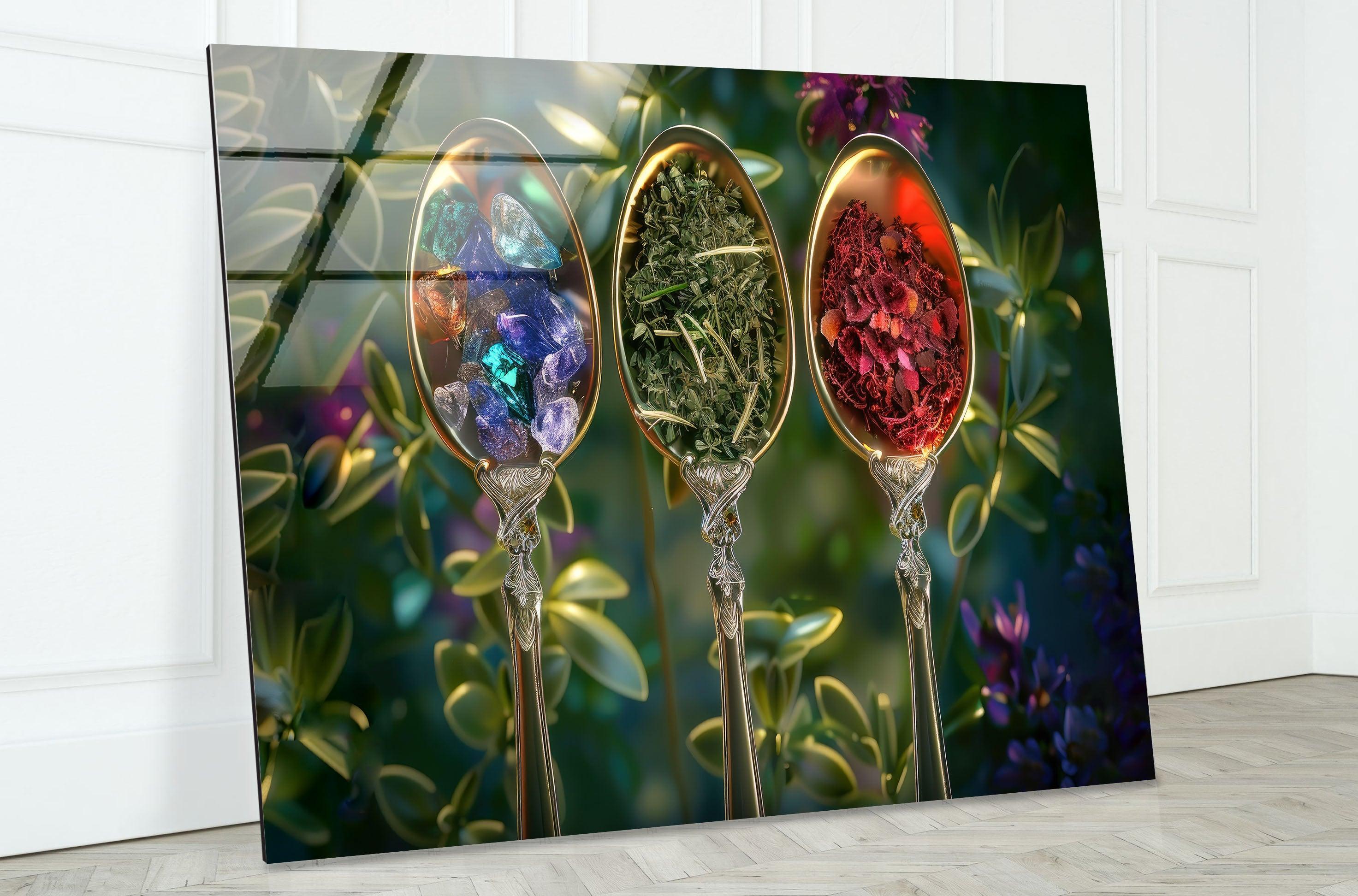 Vibrant Spice-Themed Glass Wall Art Decor - Perfect for Kitchen, Dining Room & Home Decor