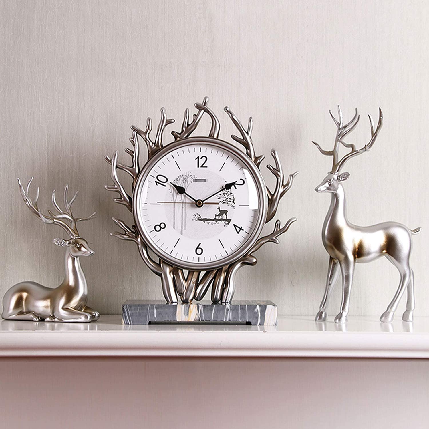 Modern Silent Table Clocks for Living Room - Battery Operated Creative Desk Clock, Classic Mantel Clocks for Fireplace Decor | Perfect for Home Office, Bedroom & Gift Giving