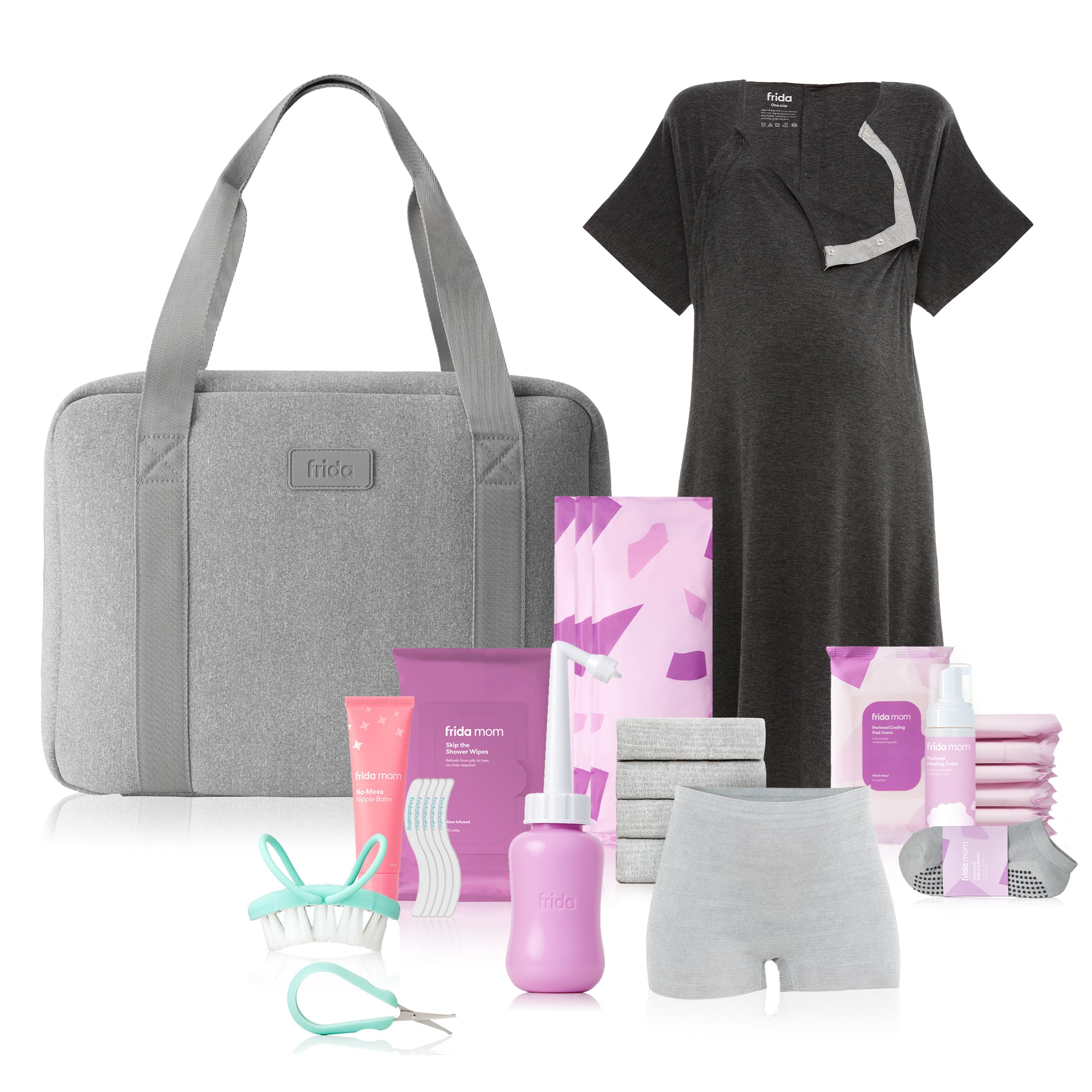 Frida Mom Hospital Bag Essentials for Labor & Delivery - 30pc Postpartum Recovery & Newborn Care Gift Set - Perfect for Moms-to-Be, Baby Showers & Hospital Prep