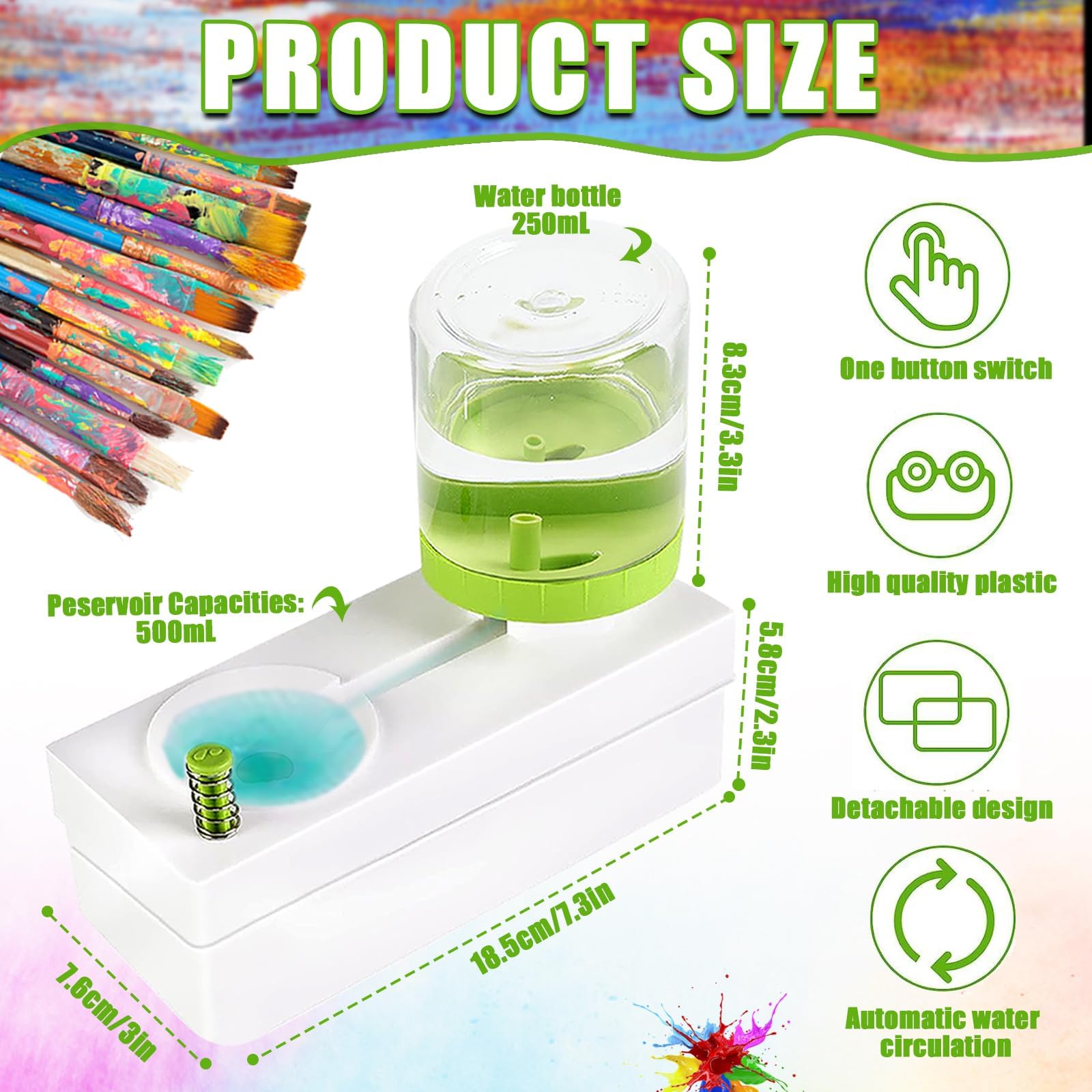2023 Premium Paint Brush Cleaner & Rinser with Drain - Professional Painting Supplies for Acrylic, Oil & Watercolor - Artist Brush Cleaning Tool & Paint Water Dispenser - Perfect for Studio, Classroom & DIY Projects