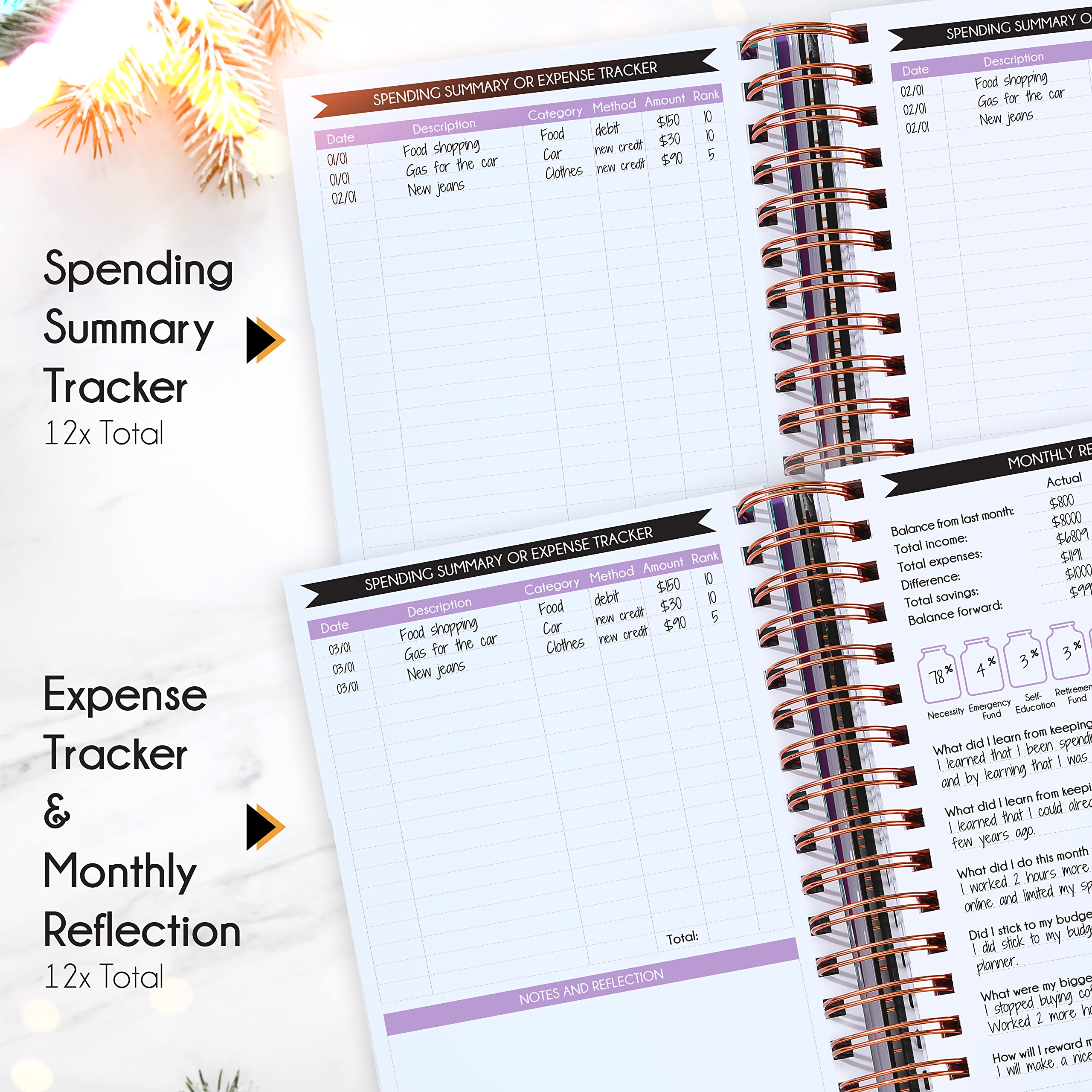 2025 Spiral Budget Planner & Monthly Bill Organizer with Pockets - Finance Journal, Debt Tracker for Bill Payments & Savings | 12-Month Financial Freedom Planner for Personal Finance, Family Budgeting & Money Management | Perfect for Students, Professionals & Home Use