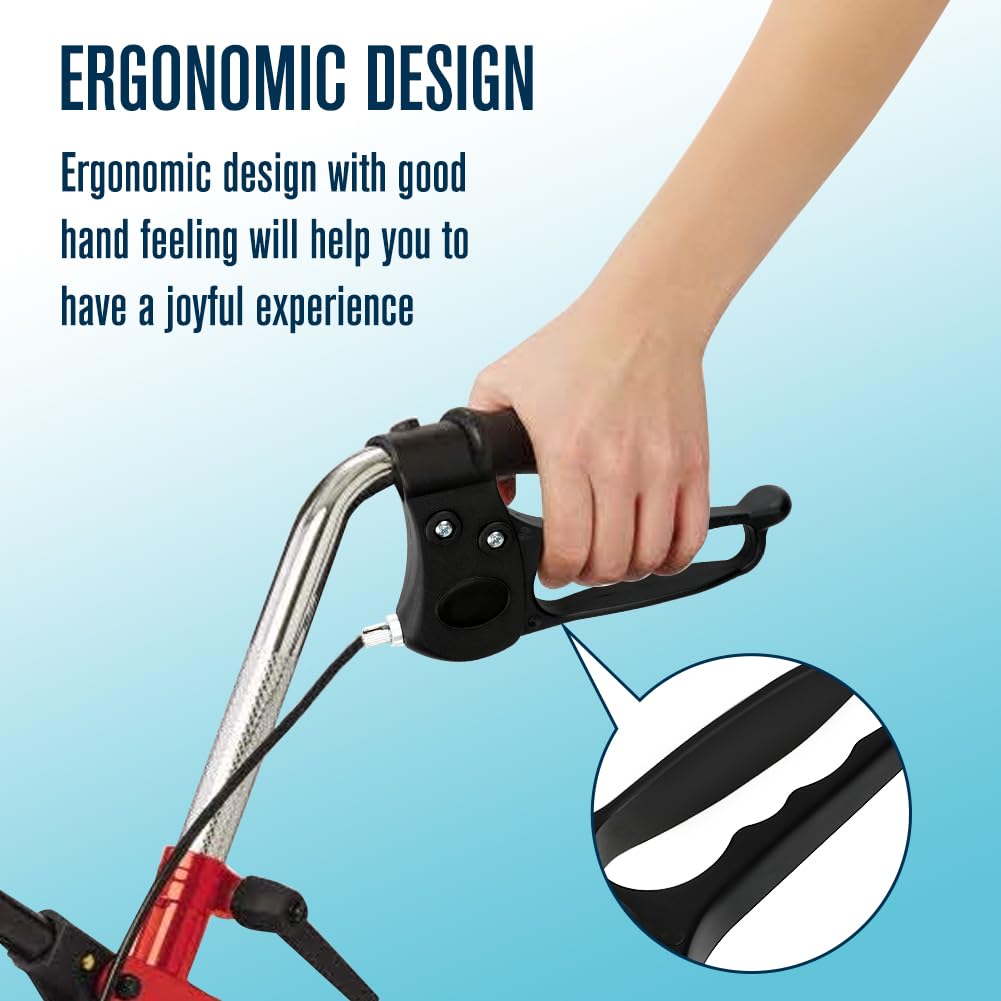 FVRITO 2 Pack Brake Handle Assembly Replacement with 41'' Cable - Compatible with Rolling Walkers, Transport Wheelchairs, Mobility Knee Walkers & Folding Rollators - Ideal for Seniors & Mobility Assistance Devices (Home Use, Rehabilitation, Elderly Care)