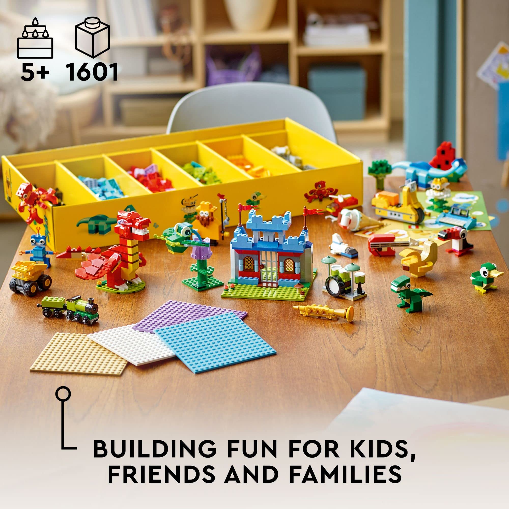 LEGO Classic Creative Building Toy Set 11020 - 1,601 Pieces Construction Blocks for Kids Ages 5+ | STEM Learning, Family Bonding & Creative Play | Perfect for Birthday Gifts, Classroom Activities & DIY Projects