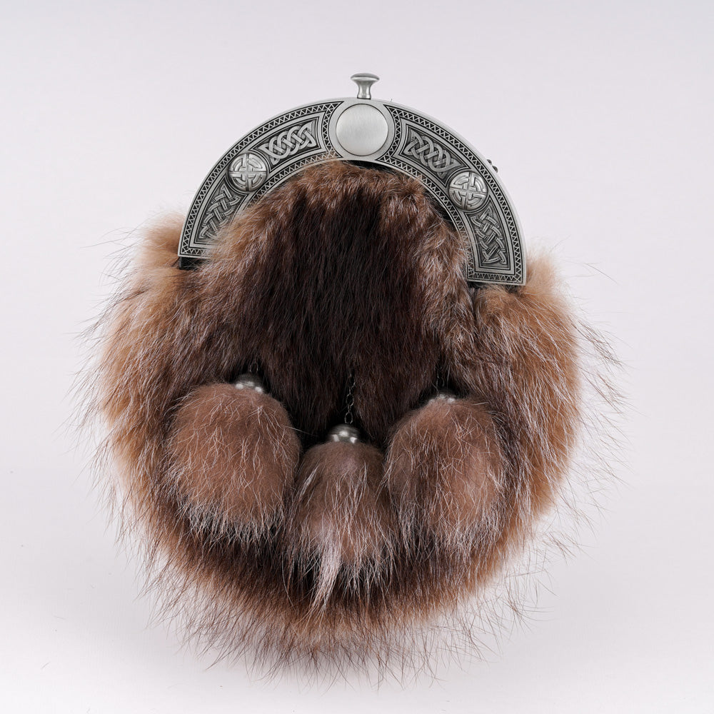 Racoon Fur Dress Sporran - Traditional Scottish Kilt Accessory for Weddings, Highland Games & Cosplay