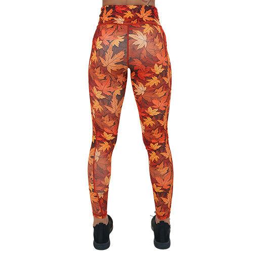Leaf Me Alone Leggings - Women's Printed Yoga Pants with Unique Leaf Design | Perfect for Yoga, Gym & Casual Wear