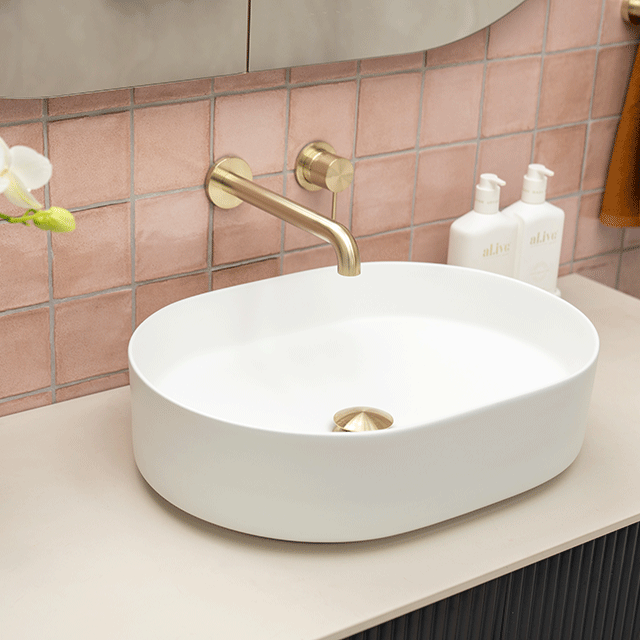 500mm Above Counter Bathroom Sink - Matte White Ceramic Vessel Basin for Modern Vanity & Powder Room Decor