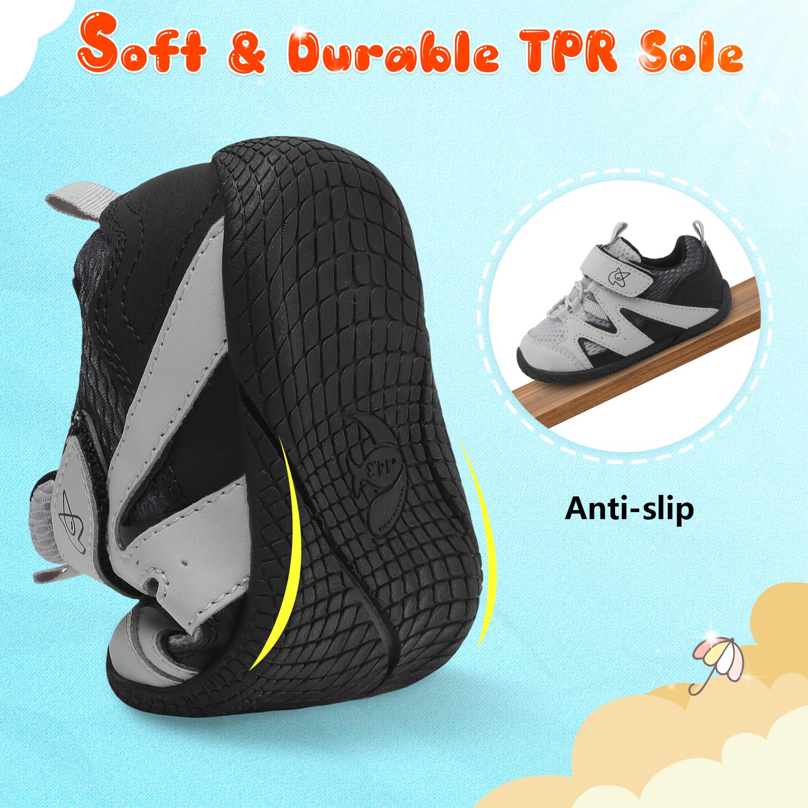 LeIsfIt Baby Walking Shoes for Boys & Girls - Non-Slip First Walkers, Breathable Toddler Sneakers, Soft Sole Infant Crib Shoes - Perfect for First Steps, Indoor Play & Outdoor Adventures