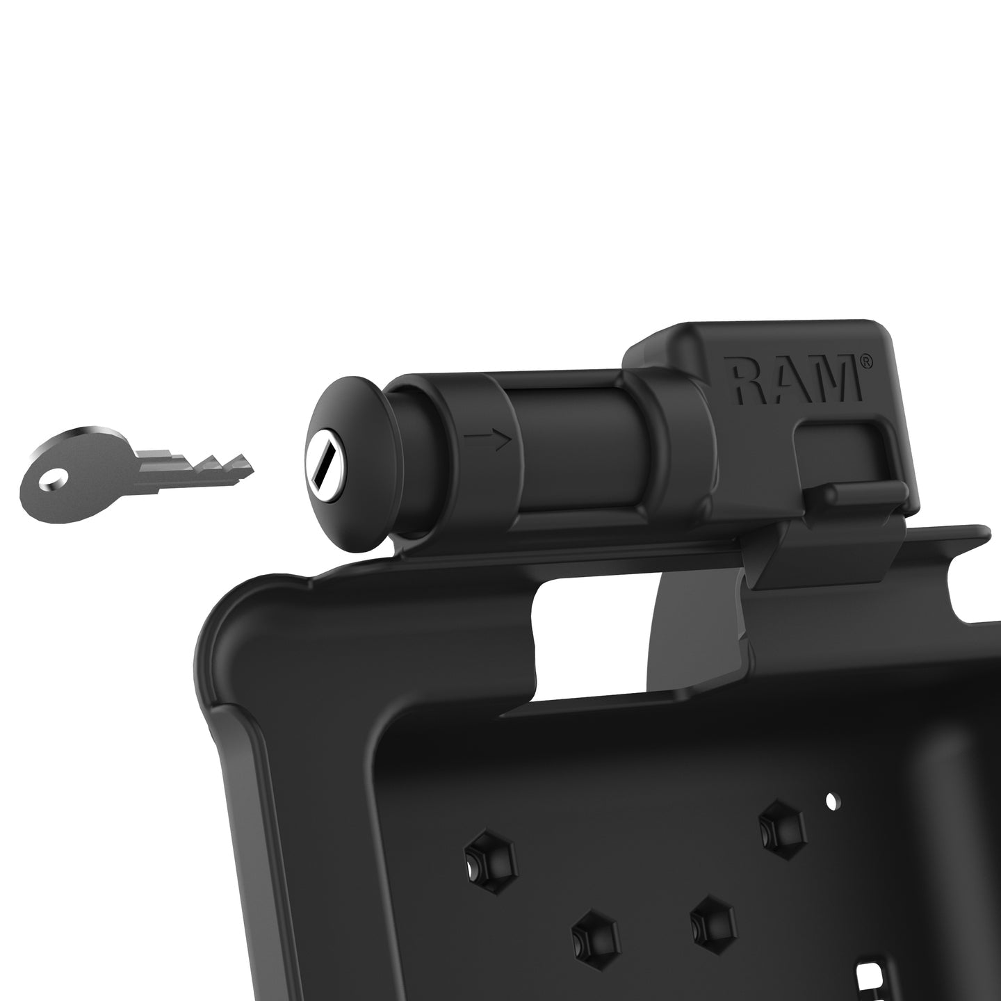 GDS® Key Locking Power & Data Dock for Zebra ET5x 8.3 & 8.4 Series - Secure Charging Station with RAM Mount (Model ZE10PDKLU) - Ideal for Retail, Warehouse & Logistics Use