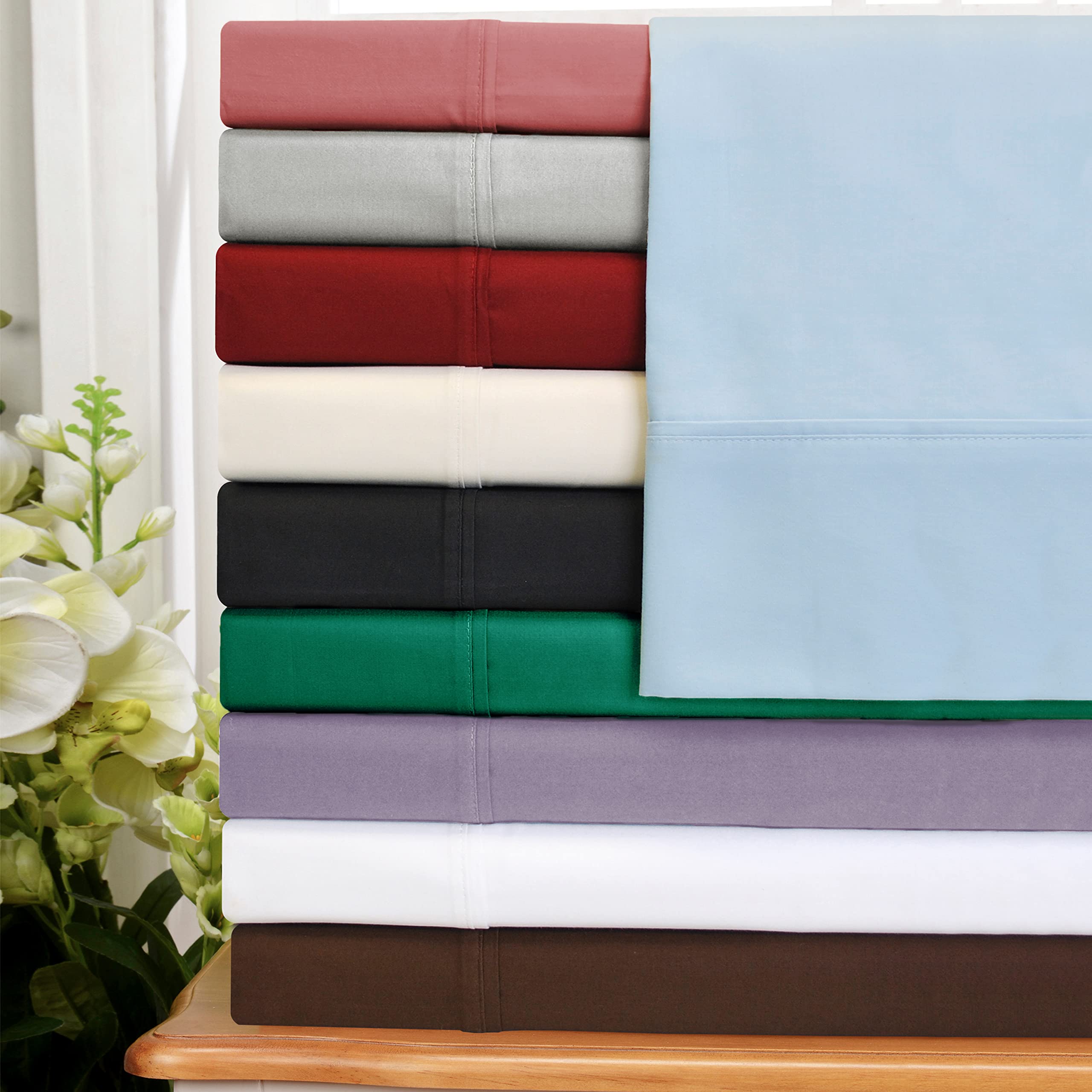 Premium 530 Thread Count Egyptian Cotton Bed Sheet Set - 1 Deep Pocket Fitted Sheet, 1 Flat Sheet & 2 Pillowcases - Ultra Soft Sateen Weave Luxury Bedding - Queen Size Gold - Perfect for Master Bedrooms, Guest Rooms & Luxury Hotels