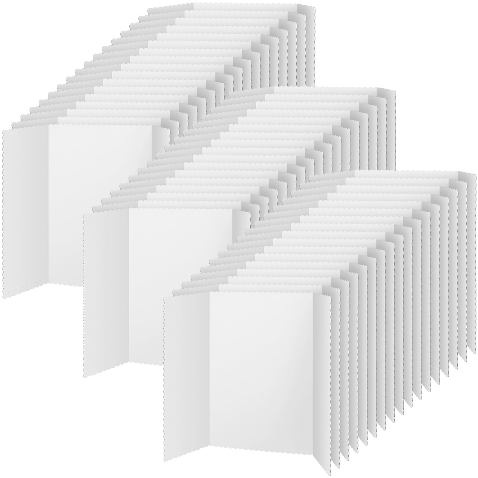 50-Pack White Trifold Poster Boards 14x22 Inch - Bulk Tri-fold Display Boards for School Science Projects, Business Presentations, Workshops & Exhibitions - Durable Presentation Supplies for Students & Professionals