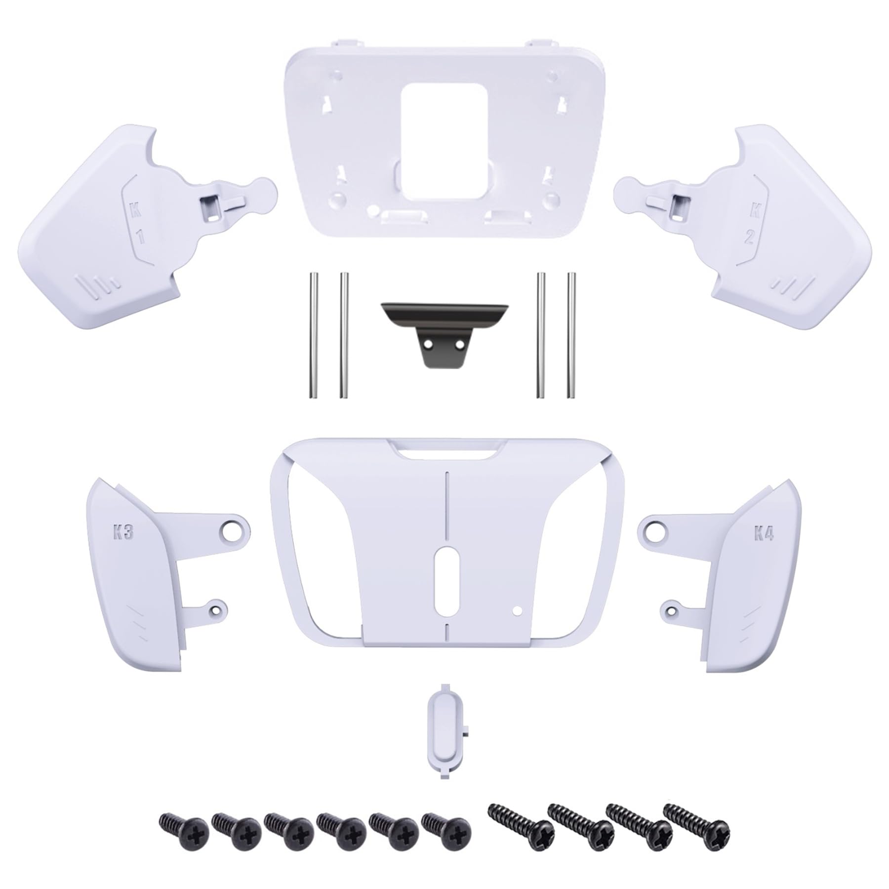 eXtremeRate K1 K2 K3 K4 Back Buttons for PS5 Controller - Replacement Rise4 Remap Kit (No Remap Board/Cables/Case) - Solid White - Perfect for FPS Gaming & Competitive Play
