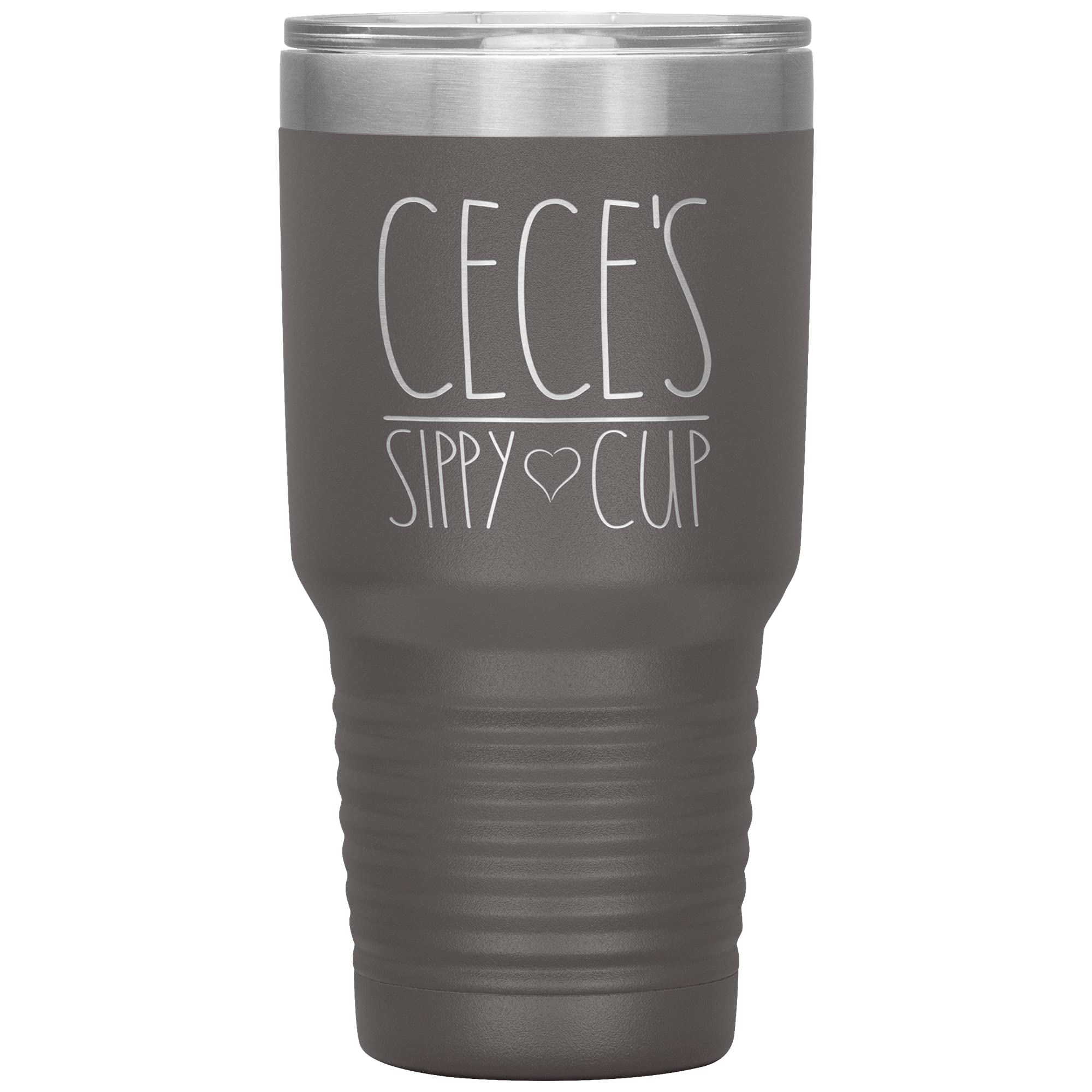 Cece's 30oz Vacuum Insulated Tumbler with Lid - Stainless Steel Sippy Cup for Kids (12 Colors, Pewter) - Perfect Birthday Gift for Cece - Leakproof & Durable for School, Travel & Outdoor Activities