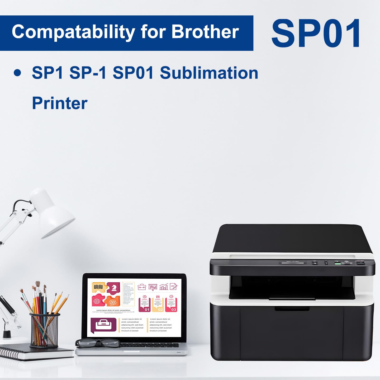SP01 Sublimation Ink Cartridge 4-Pack (BCMY) - Remanufactured SP01BK, SP01CS, SP01MS, SP01YS - Compatible with Brother SP-1/SP1 Sublimation Inkjet Printer - Perfect for T-Shirt, Mug & Photo Printing
