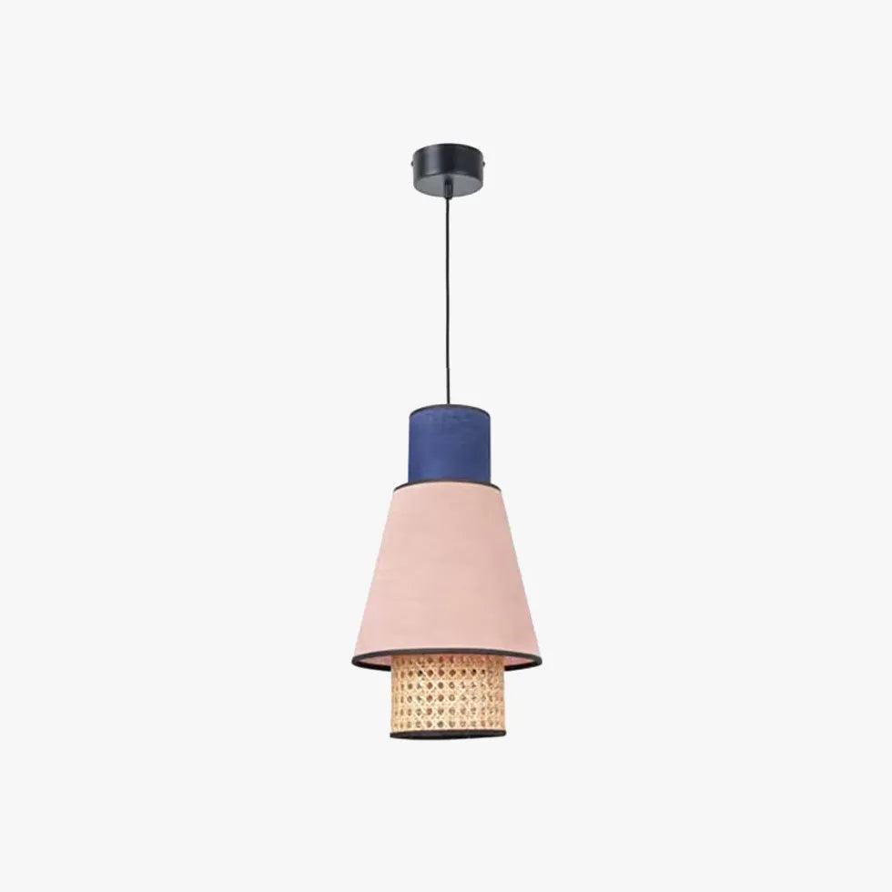 Stylish Multi-Layer Conical Rattan Pendant Light - Natural Woven Texture in Vibrant Colors - Perfect for Boho Bedroom, Dining Room & Patio Lighting