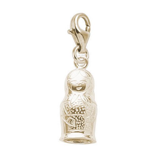 Rembrandt Russian Nesting Doll Charm - Sterling Silver Matryoshka Pendant with Lobster Clasp for Jewelry Making & Bracelet Charms | Perfect for DIY Crafts, Gift Giving & Slavic Culture Enthusiasts