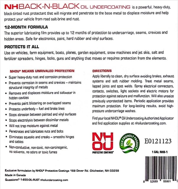 Professional Gal NH Oil Undercoating Kit with Pro Undercoating Gun, 2 Wands, 3 Quart Bottle & 50 Plugs - Perfect for Automotive Rust Protection and Underbody Maintenance
