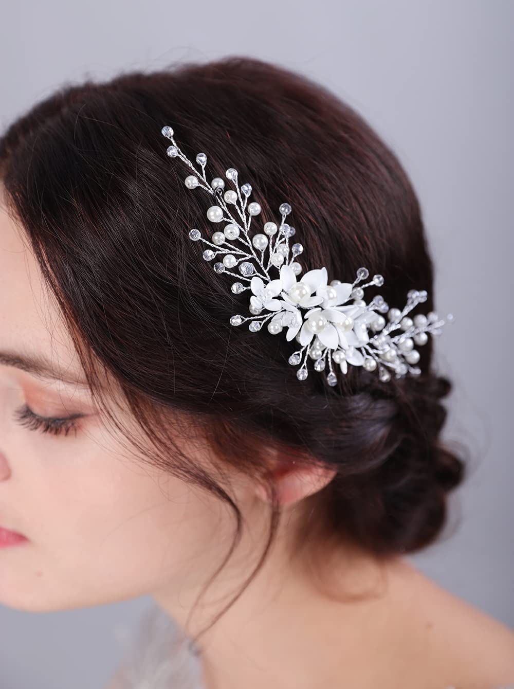 JWICOS Bridal Pearl Headband - Elegant Wedding Hair Vine with Flowers for Women and Girls | Perfect for Brides, Bridesmaids, and Special Occasions