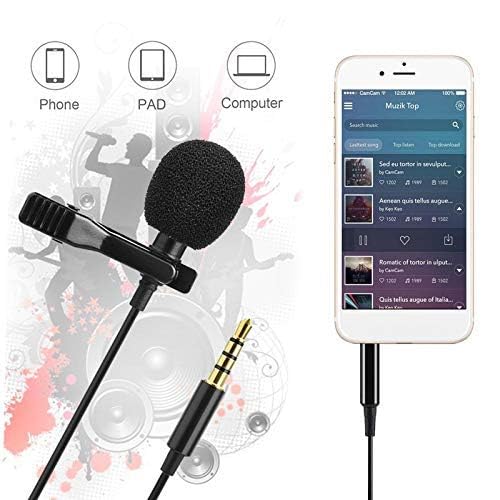 Clip On Mini Lapel Lavalier Microphone for iPhone & Computer - Perfect for Podcasting, Video Recording, Interviews, and Online Meetings