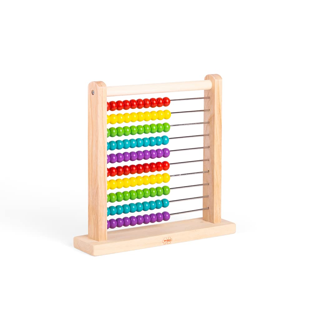 Bigjigs Toys Wooden Abacus - Educational Counting Toy for Toddlers & Kids | Montessori Math Learning Tool | Classic Wooden Number Toy for Early Childhood Development - Perfect for Homeschooling & Classroom Use