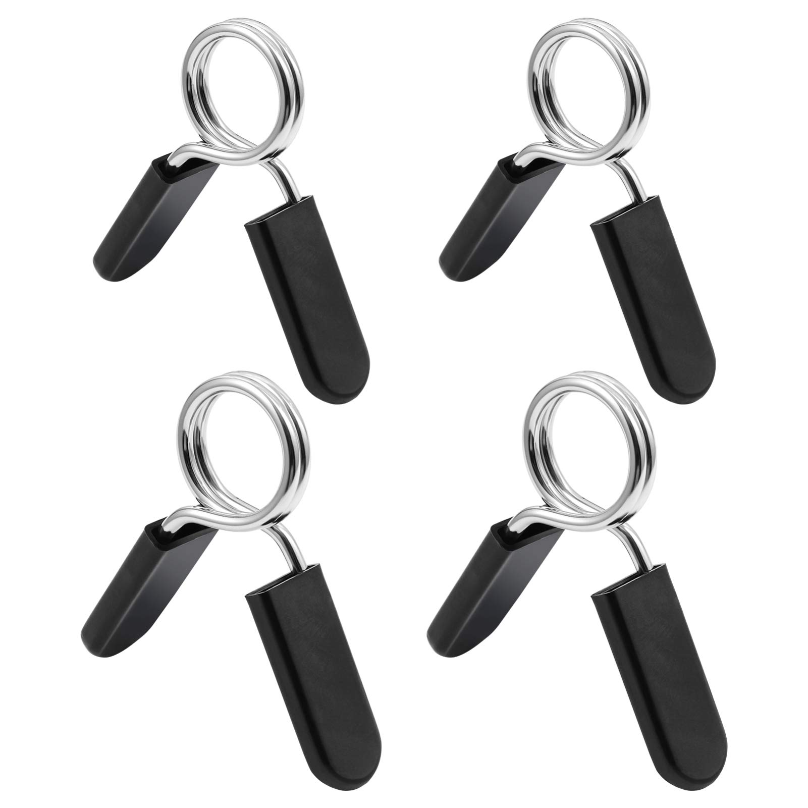 4pcs Spring Clamp for Weightlifting Bar - Heavy Duty Barbell Spring Collar Clips for Secure Weight Plate Locking - Perfect for Gym, Home Workout & Strength Training