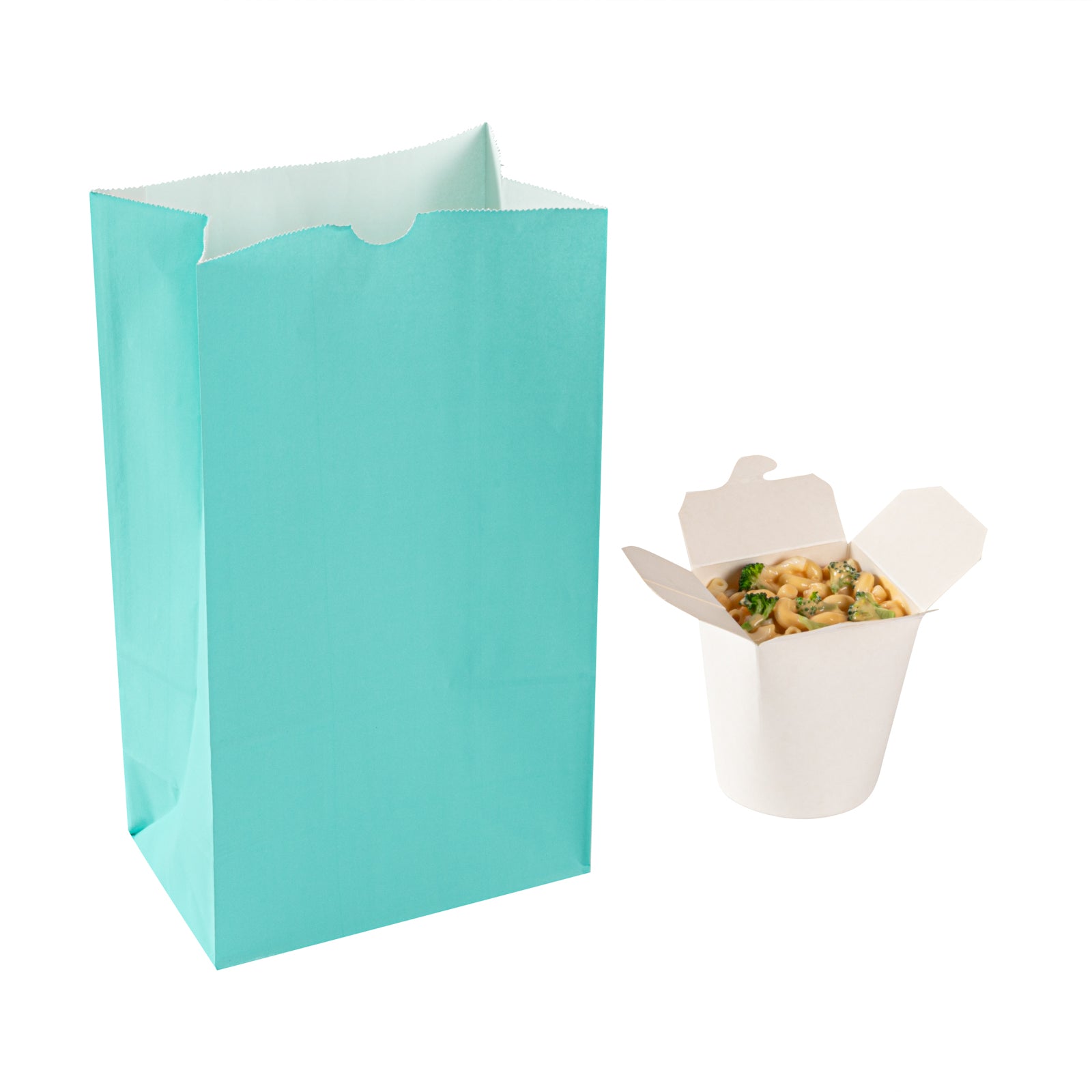 Premium Turquoise Paper Bags - 12 lb Weight Capacity - 7