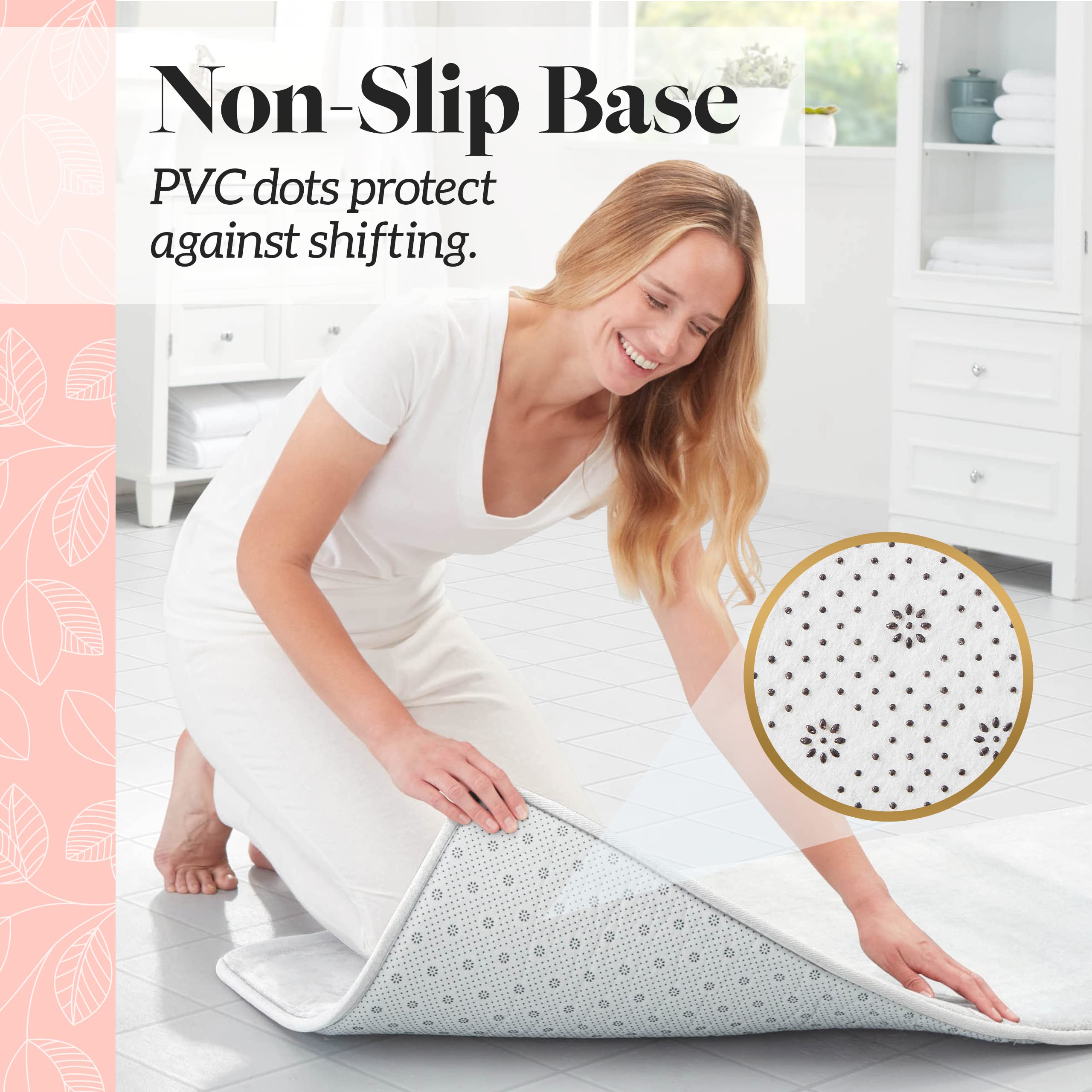 Premium Non-Slip Memory Foam Bath Mat - Ultra Absorbent & Super Soft Velvet Bathroom Rug (20