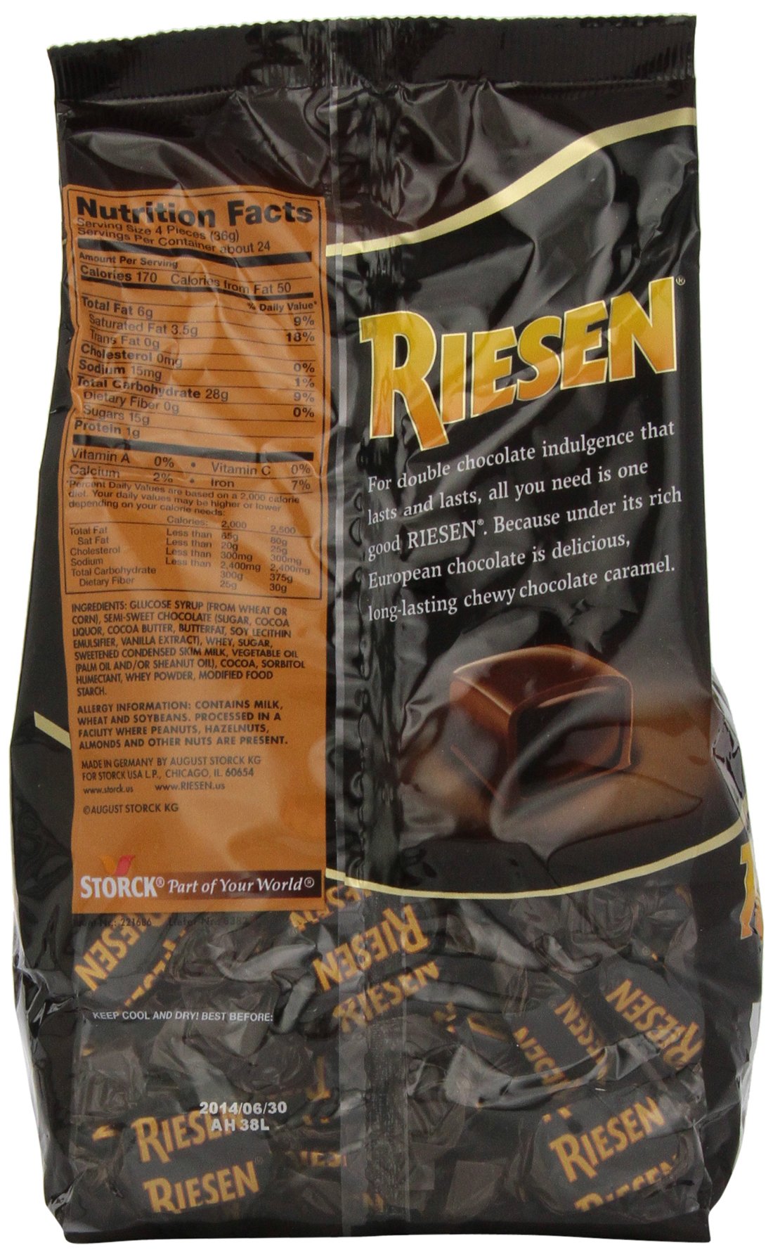 RIESEN Chewy Dark Chocolate Caramel Candy - 3 Pack (30oz Each) | Individually Wrapped Bulk Candy | Perfect for Halloween, Christmas Gifts, Office Snacks & Party Favors | Great for Home, Road Trips & Holiday Celebrations