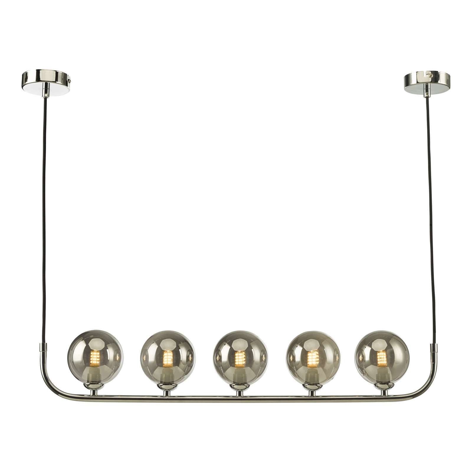 5-Light Chrome Finish Glass Chandelier - Elegant Dining Room Lighting for Modern Home Decor
