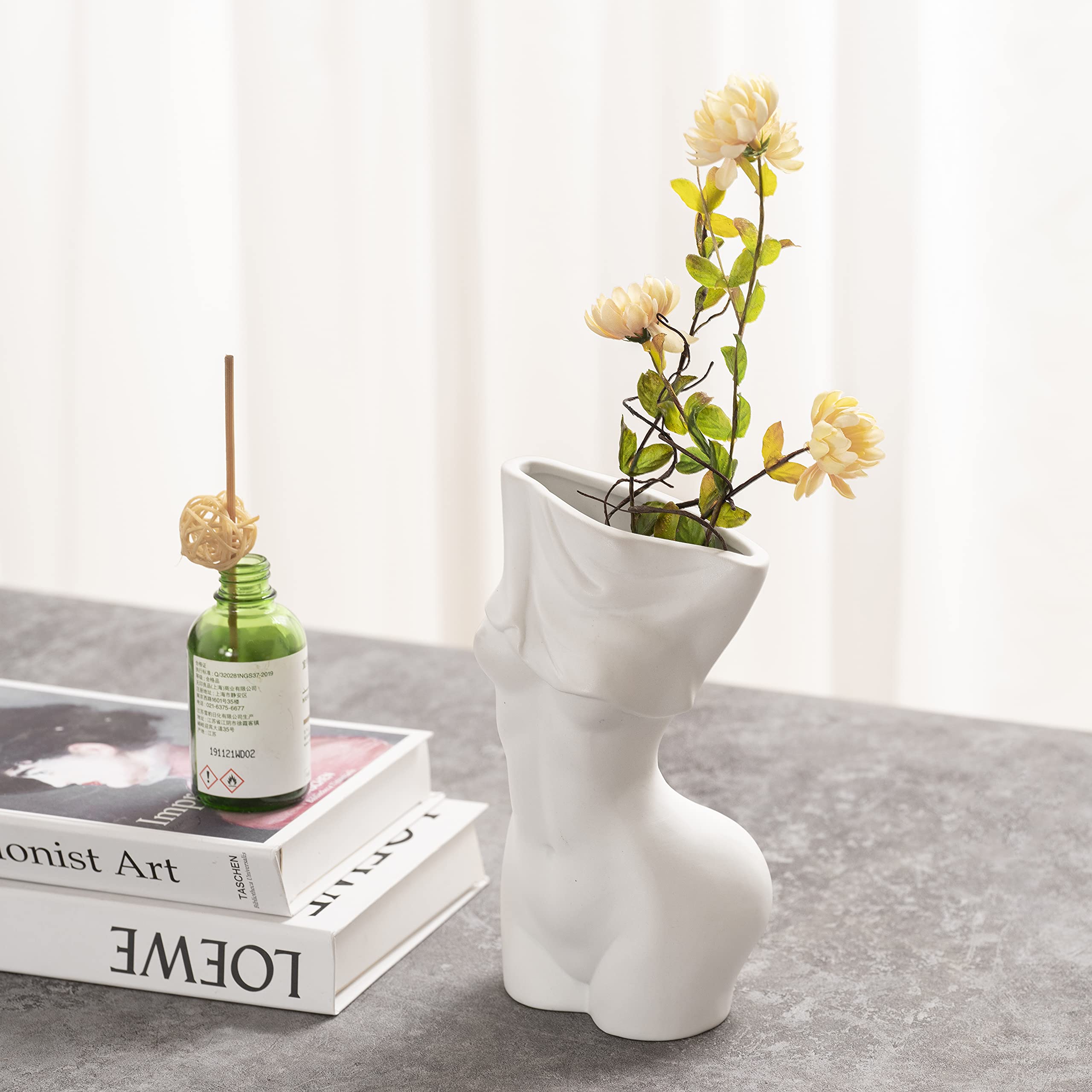Elegant Feminine Body Vases - Unique Curve Ceramic Vases for Flowers | Modern Bohemian Home Decor | Perfect for Living Room, Bedroom & Wedding Centerpieces