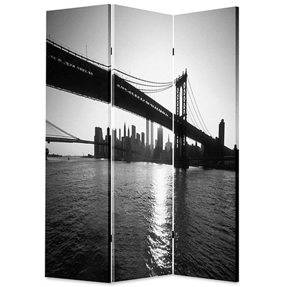 New York Skyline Room Divider - 6 Panel Folding Privacy Screen with Urban Cityscape Design for Home & Office Decor | Perfect for Room Separation, Event Backdrop, and Photo Booth Background