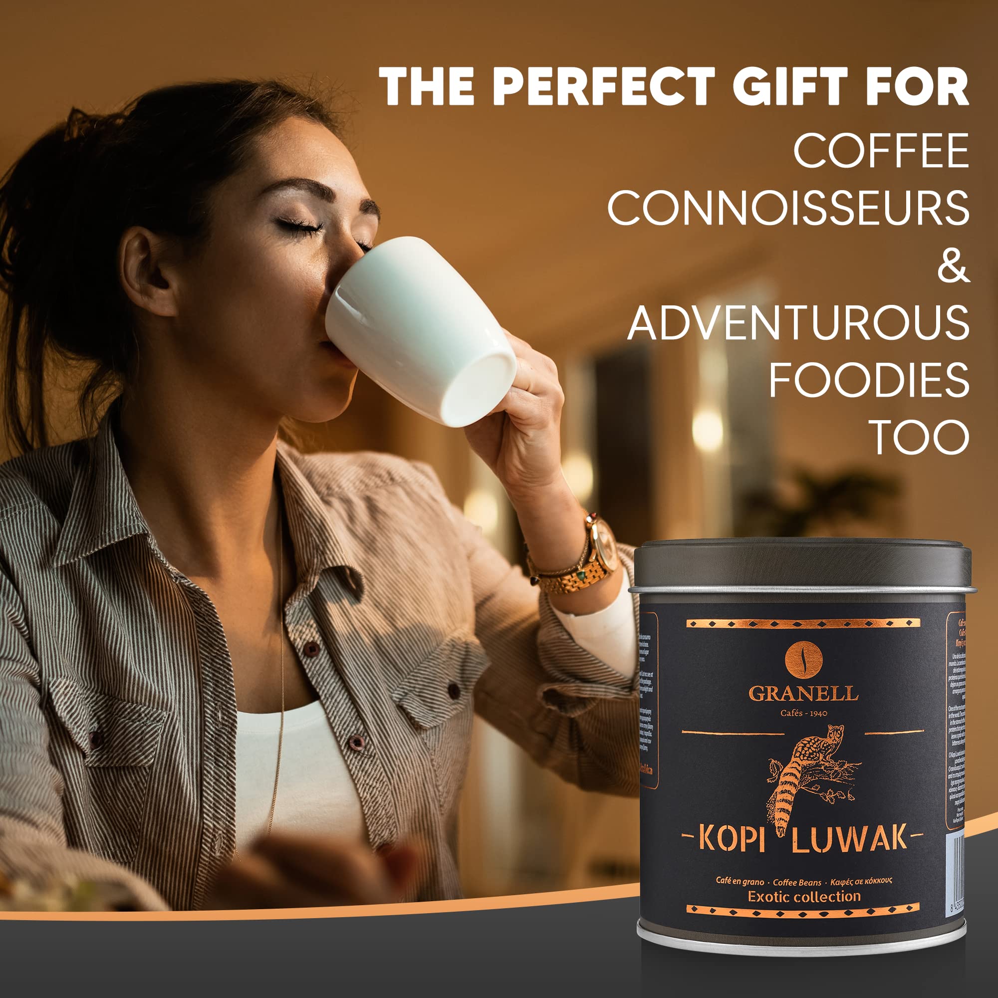 Premium Wild Civet Arabica Coffee Beans - Medium Roast Indonesian Luwak Gourmet Coffee (100g) - Perfect for Gifts, Home Brewing & Special Occasions