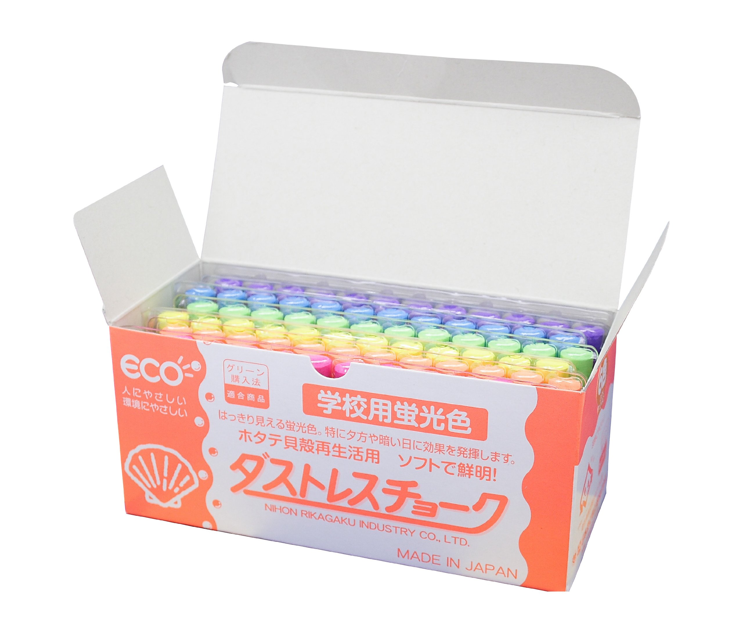 72-Piece Dustless Fluorescent Chalk Set - 6 Vibrant Colors for Classroom, Sidewalk Art & Outdoor Activities