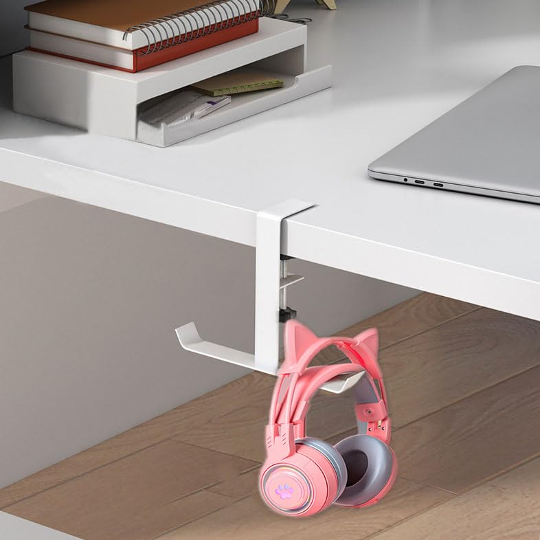 Black Adjustable Foldable Purse Hook for Table & Desk - Portable Handbag Hanger, Under Desk Backpack Holder - Perfect for Restaurants, Offices & Home Use