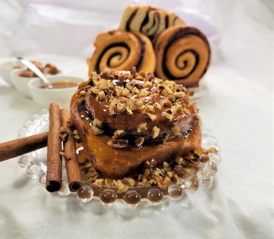 Gourmet Pecan Caramel Sticky Buns Cinnamon Rolls - 12 Pack (6 oz Each) | Fresh Baked Breakfast Pastries, Holiday Brunch Treats & Coffee Pairing Desserts