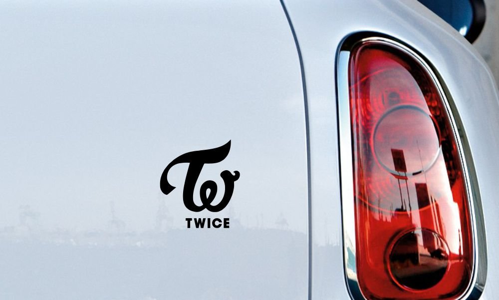 Twice Logo Small Vinyl Sticker Decal - Waterproof Car Bumper Sticker for Auto, Truck, Windshield, Laptop, iPad, MacBook, Walls & Windows - Perfect for K-Pop Fans, Room Decor & Personalization (Black)