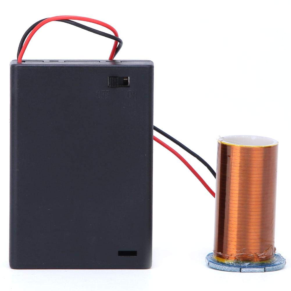 Mini Tesla Coil Kit - Dry Battery Powered DIY Science Project with Remote Ignition (No Electricity/Arc, Light Only) - Perfect for STEM Education, Science Experiments & Electronics Hobbyists